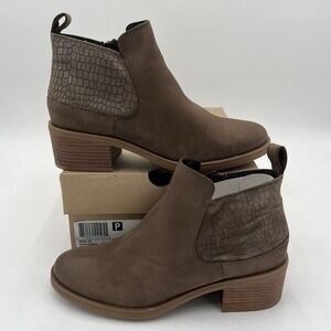 NEW!! Clarks Memi Zip Leather Taupe Nubuck Women's Dress Boots - Size 7.5